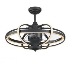 Obvi 26.43 in. Integrated LED Indoor Black Ceiling Fan with Light Kit by FANIMATION