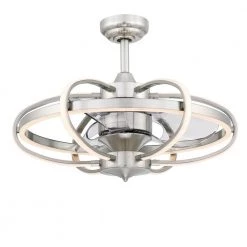 FANIMATION Shop 22 Obvi 26.43 in. Integrated LED Indoor Brushed Nickel Ceiling Fan with Light Kit by FANIMATION