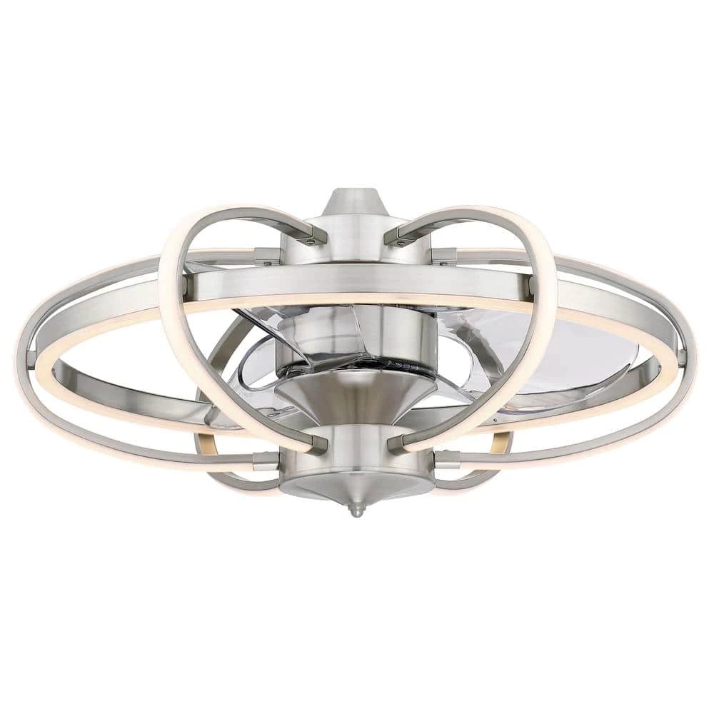 Obvi 26.43 in. Integrated LED Indoor Brushed Nickel Ceiling Fan with Light Kit by FANIMATION 2 Obvi 26.43 in. Integrated LED Indoor Brushed Nickel Ceiling Fan with Light Kit by FANIMATION - Image 2