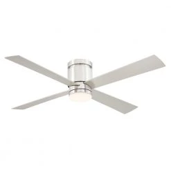 Kwartet 52 in. Indoor/Outdoor Brushed Nickel Ceiling Fan with Light Kit by FANIMATION