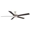 Edgewood 72 72 in. Indoor/Outdoor Brushed Nickel with Dark Walnut Blades Ceiling Fan by FANIMATION