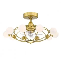 Kerring 32 in. Indoor Brushed Satin Brass Ceiling Fan with Light Kit by FANIMATION