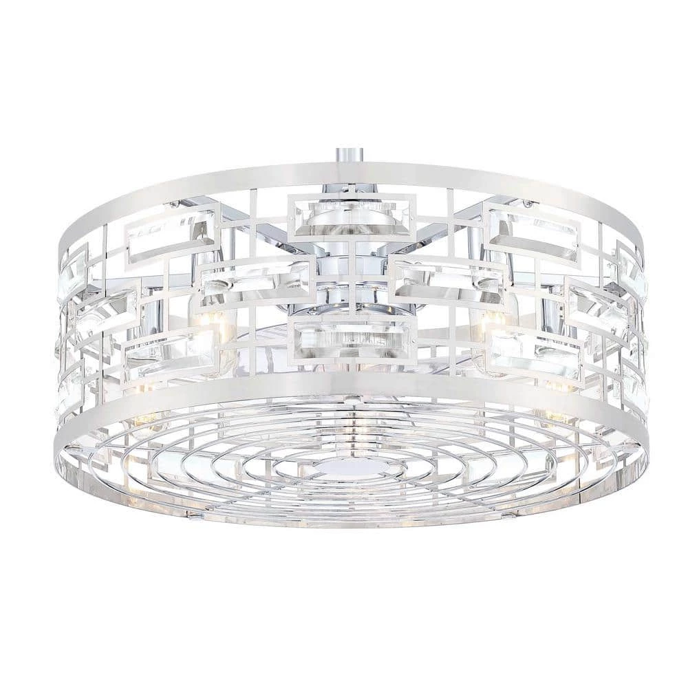 Klout 22 in. Indoor Chrome with Brushed Nickel Cage Ceiling Fan with Light Kit by FANIMATION 2 Klout 22 in. Indoor Chrome with Brushed Nickel Cage Ceiling Fan with Light Kit by FANIMATION - Image 2