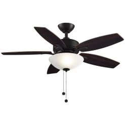 Aire Deluxe 44 in. Dark Bronze Ceiling Fan with Cherry/Dark Walnut Blades and LED Bowl Light Kit by FANIMATION