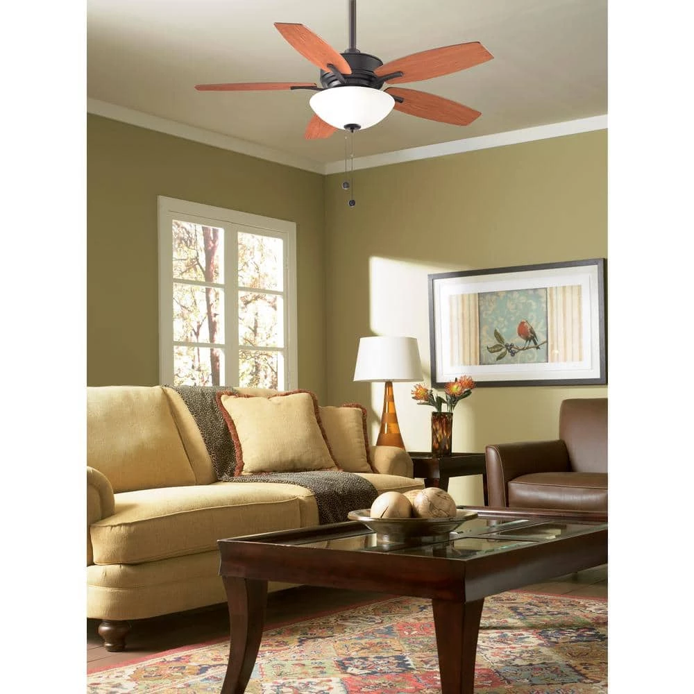 Aire Deluxe 44 in. Dark Bronze Ceiling Fan with Cherry/Dark Walnut Blades and LED Bowl Light Kit by FANIMATION 2 Aire Deluxe 44 in. Dark Bronze Ceiling Fan with Cherry/Dark Walnut Blades and LED Bowl Light Kit by FANIMATION - Image 2
