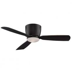 Embrace 44 in. Integrated LED Dark Bronze Ceiling Fan with Opal Frosted Glass Light Kit and Remote Control by FANIMATION