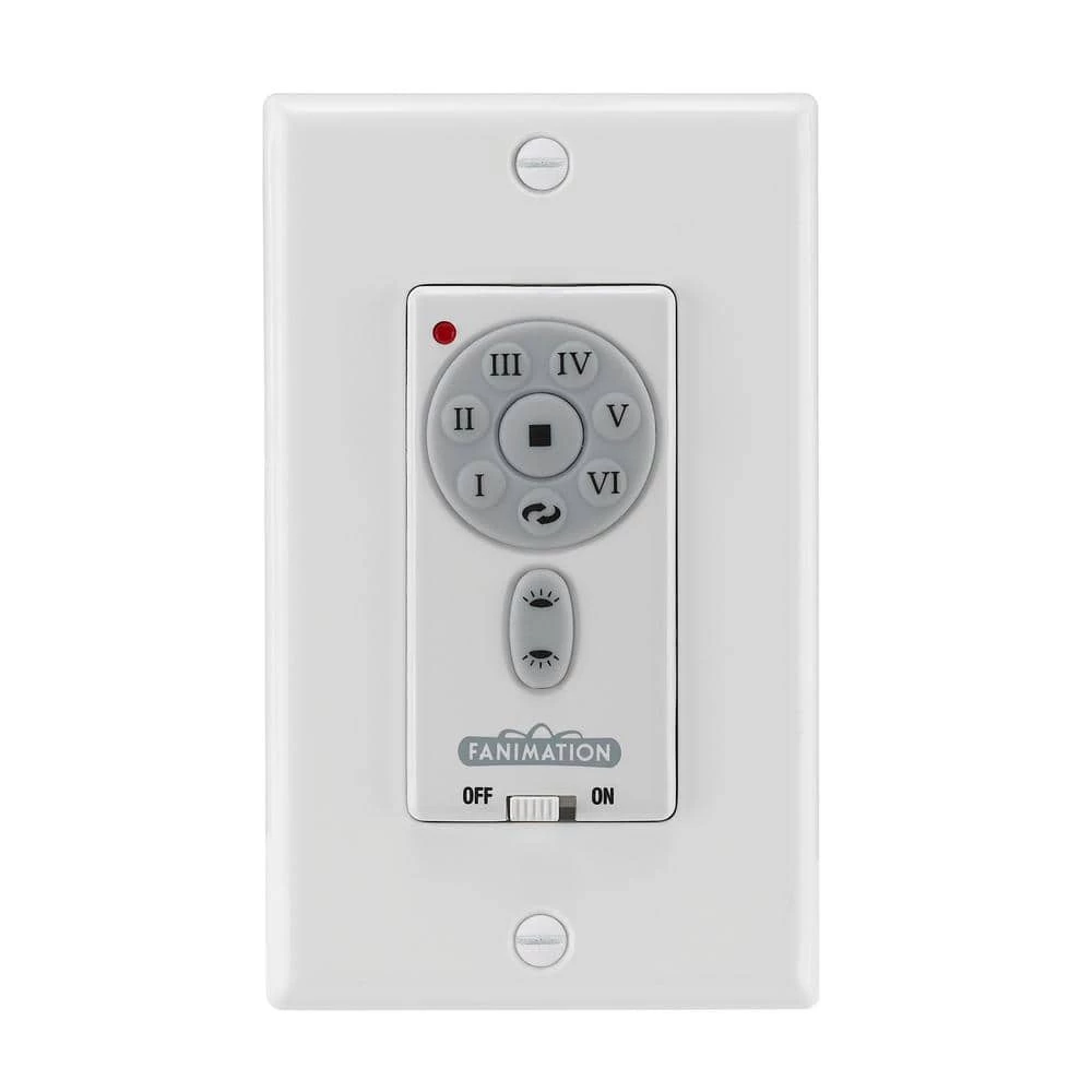6-Speed DC Motor Wallplate Switch, White by FANIMATION 1 6-Speed DC Motor Wallplate Switch, White by FANIMATION