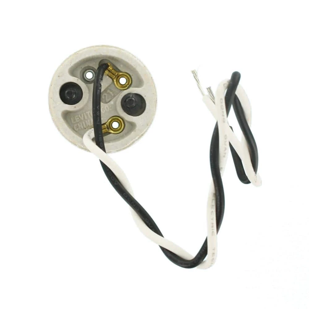 660W Medium Base One-Piece Single Circuit Keyless Mounting Screws Glazed Porcelain Incandescent Lampholder, White by Leviton 4 660W Medium Base One-Piece Single Circuit Keyless Mounting Screws Glazed Porcelain Incandescent Lampholder, White by Leviton - Image 4