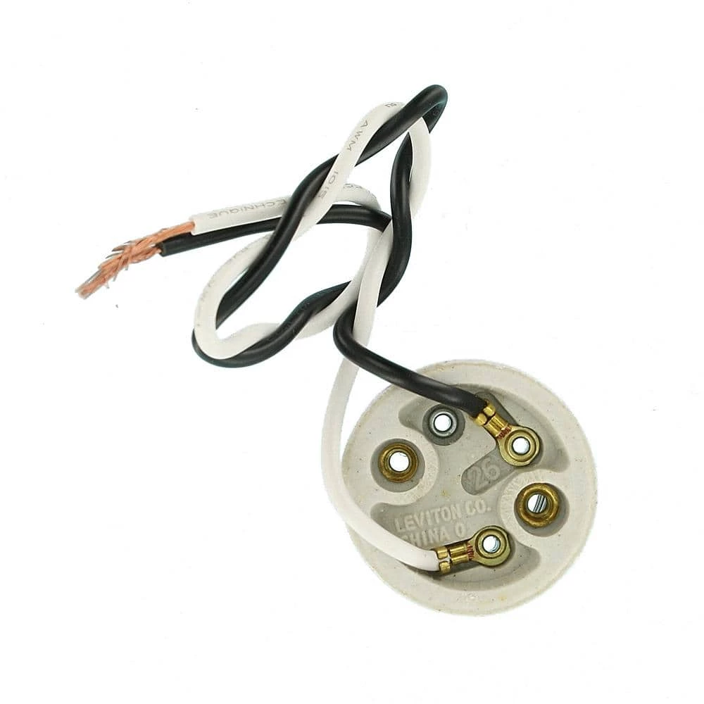 660W Medium Base One-Piece Single Circuit Keyless Glazed Porcelain Incandescent Lampholder, White by Leviton 4 660W Medium Base One-Piece Single Circuit Keyless Glazed Porcelain Incandescent Lampholder, White by Leviton - Image 4