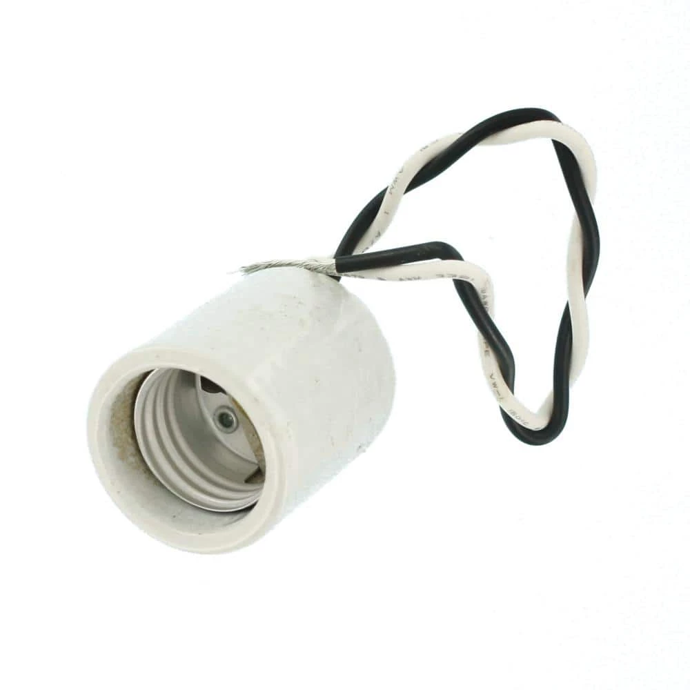 660W Medium Base One-Piece Single Circuit Keyless Mounting Screws Glazed Porcelain Incandescent Lampholder, White by Leviton 3 660W Medium Base One-Piece Single Circuit Keyless Mounting Screws Glazed Porcelain Incandescent Lampholder, White by Leviton - Image 3