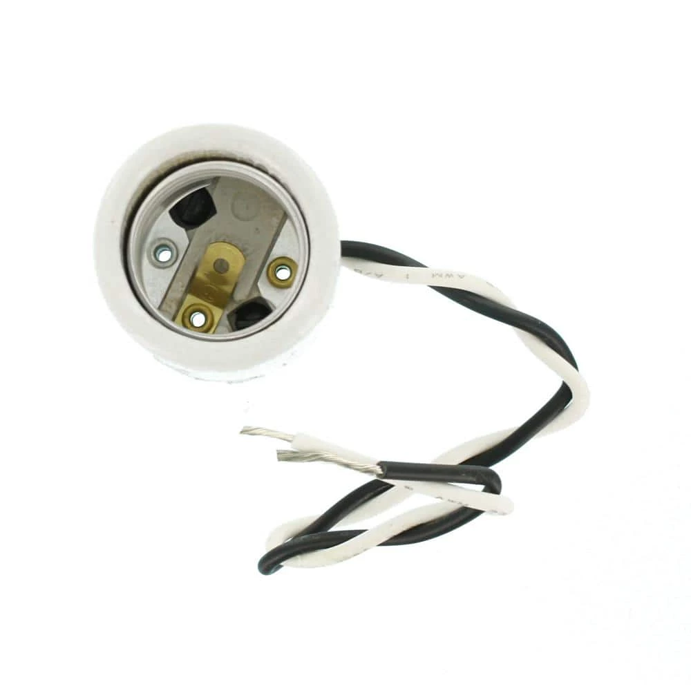 660W Medium Base One-Piece Single Circuit Keyless Mounting Screws Glazed Porcelain Incandescent Lampholder, White by Leviton 2 660W Medium Base One-Piece Single Circuit Keyless Mounting Screws Glazed Porcelain Incandescent Lampholder, White by Leviton - Image 2