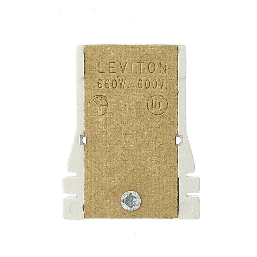 660W Medium Base Bi-Pin Low Profile Slide-On Straight-In Double Edge Disconnect Fluorescent Lampholder, White by Leviton 4 660W Medium Base Bi-Pin Low Profile Slide-On Straight-In Double Edge Disconnect Fluorescent Lampholder, White by Leviton - Image 4