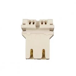 660W Medium Base Bi-Pin U-Shaped Lamp Slide-On Self-Aligning Straight-In Double Edge Fluorescent Lampholder, White by Leviton