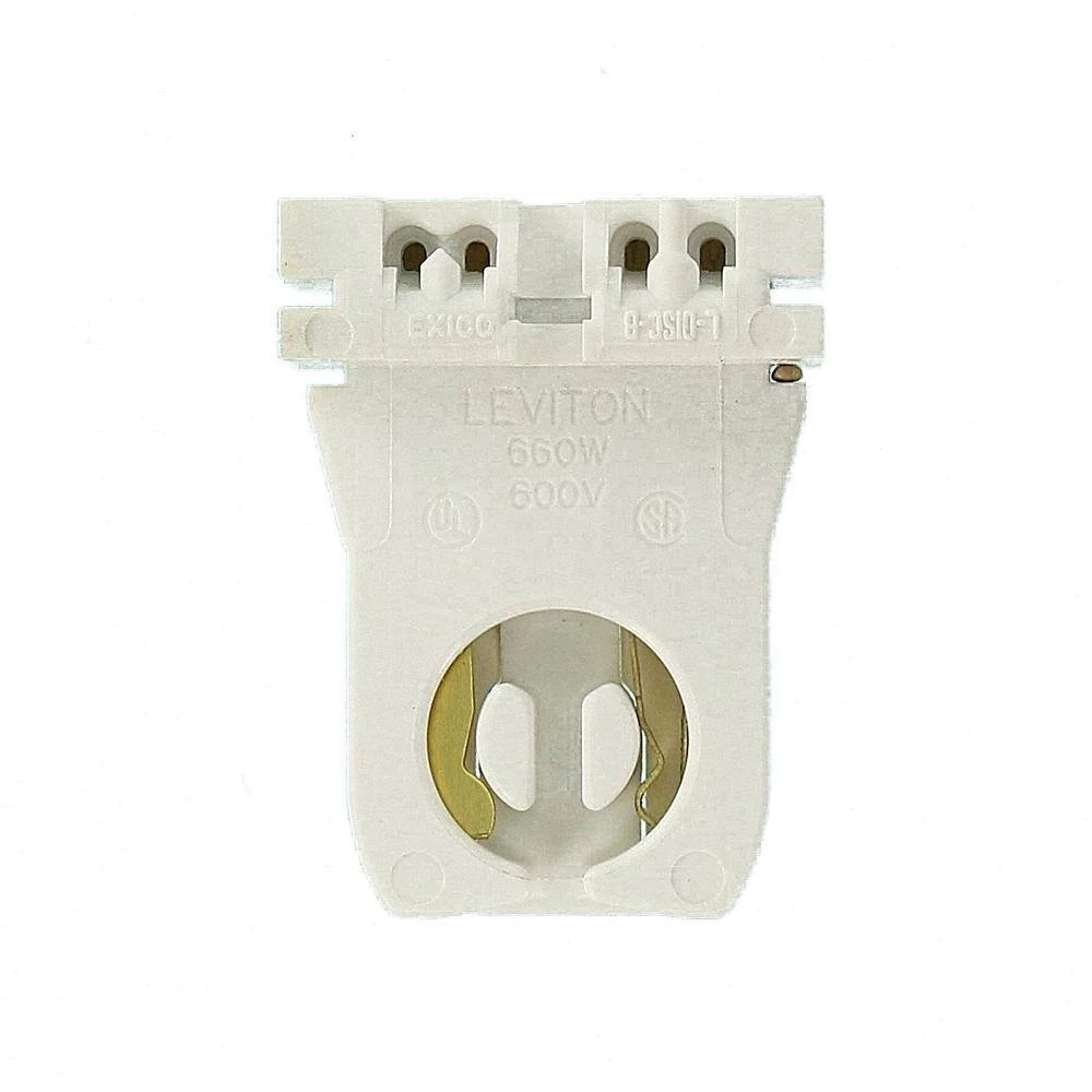 660W Medium G13 Base Bi-Pin Low Profile Slide-On Turn-Type Disconnect Standard Fluorescent Lampholder, White by Leviton 2 660W Medium G13 Base Bi-Pin Low Profile Slide-On Turn-Type Disconnect Standard Fluorescent Lampholder, White by Leviton - Image 2