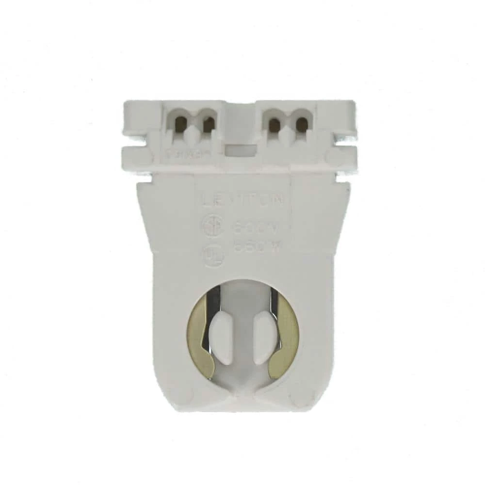 660W Medium G13 Base Bi-Pin Low Profile Slide-On Turn-Type Linear Fluorescent Lampholder, White by Leviton 2 660W Medium G13 Base Bi-Pin Low Profile Slide-On Turn-Type Linear Fluorescent Lampholder, White by Leviton - Image 2