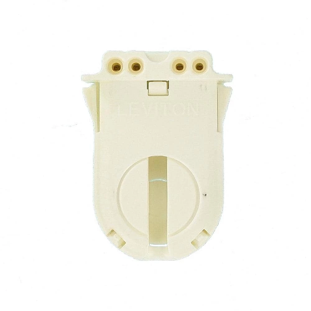 660W Medium Base T8 Bi-Pin Extra-Low Profile Snap-In/Slide-On Lamp-Lock Standard Fluorescent Lampholder, White by Leviton 2 660W Medium Base T8 Bi-Pin Extra-Low Profile Snap-In/Slide-On Lamp-Lock Standard Fluorescent Lampholder, White by Leviton - Image 2