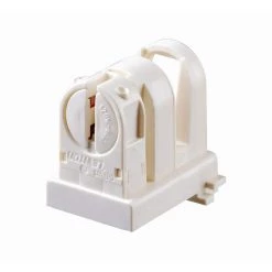 120W Long T-8 to T-5 Adapter Medium to Miniature Base T5 Bi-Pin Slide-On Fluorescent Lampholder, White by Leviton