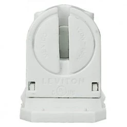 120W Low Profile Miniature Base T5 Bi Pin Lamp Center Snap-In/Slide-On Fluorescent Lampholder, White by Leviton