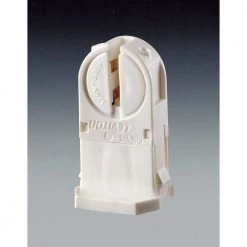 120W Tall Profile Miniature Base T5 Bi Pin Lamp Center Snap-In/Slide-On Twist-In Linear Fluorescent Lampholder, White by Leviton