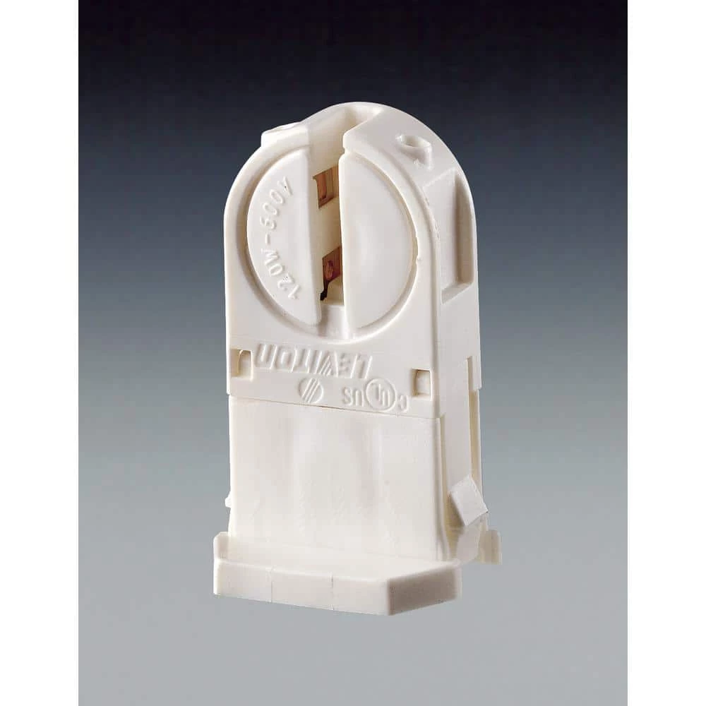 120W Tall Profile Miniature Base T5 Bi Pin Lamp Center Snap-In/Slide-On Twist-In Linear Fluorescent Lampholder, White by Leviton 1 120W Tall Profile Miniature Base T5 Bi Pin Lamp Center Snap-In/Slide-On Twist-In Linear Fluorescent Lampholder, White by Leviton