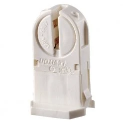 120W Tall Profile Miniature Base T5 Bi Pin Lamp Center Snap-In/Slide-On Twist-In Linear Fluorescent Lampholder, White by Leviton