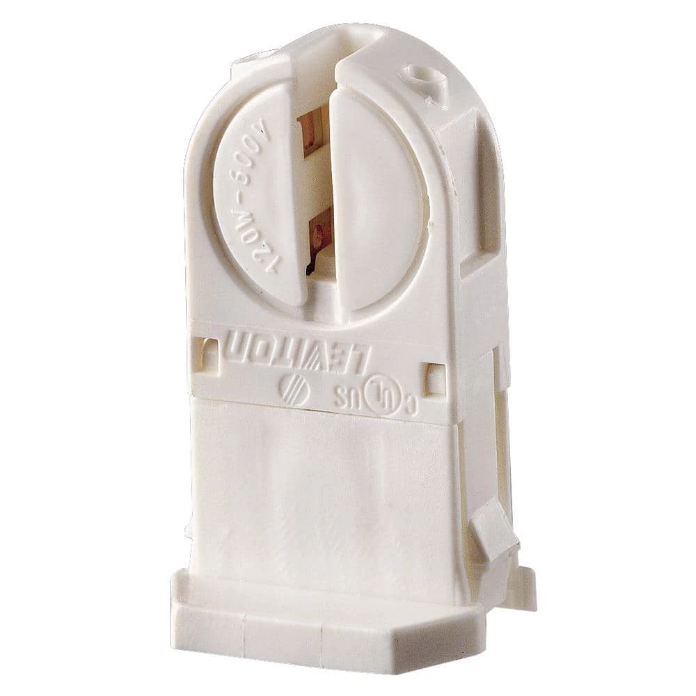 120W Tall Profile Miniature Base T5 Bi Pin Lamp Center Snap-In/Slide-On Twist-In Linear Fluorescent Lampholder, White by Leviton 1 120W Tall Profile Miniature Base T5 Bi Pin Lamp Center Snap-In/Slide-On Twist-In Linear Fluorescent Lampholder, White by Leviton