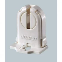 660W Medium Profile Medium Bi-Pin Lamp Center for T-8 and T-12 Lamps Linear Fluorescent Lampholder Turn Type, White by Leviton