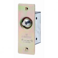 3 Amp Commercial Grade Single-Pole Single Circuit Momentary Doorjamb with Jamb Box Switch, Brass by Leviton