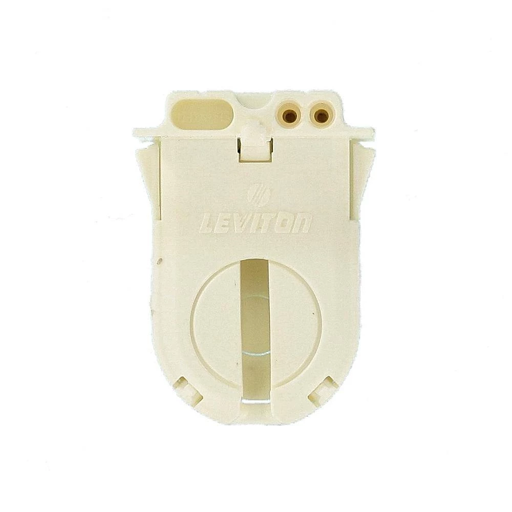 660W Medium Base T-8/T-12 Bi-Pin Turn Type Snap-In/Slide-On Lamp-Lock Linear Fluorescent Lampholder, White by Leviton 2 660W Medium Base T-8/T-12 Bi-Pin Turn Type Snap-In/Slide-On Lamp-Lock Linear Fluorescent Lampholder, White by Leviton - Image 2