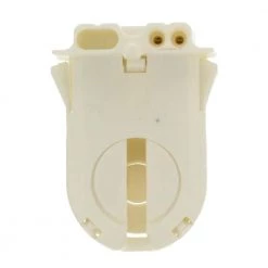 660W Medium Base T-8/T-12 Bi-Pin Turn Type Snap-In/Slide-On Lamp-Lock Linear Fluorescent Lampholder, White by Leviton