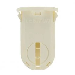 660W Tall Profile Medium Bi-Pin Lamp Center for T-8 and T-12 Lamps Slide-On Linear Fluorescent Lampholder, White by Leviton