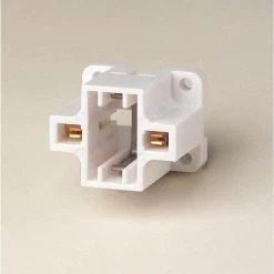 75W G23 and G23-2 Lamp Base 9W 2-Pin Screw-Down Compact Fluorescent Lampholder, White by Leviton