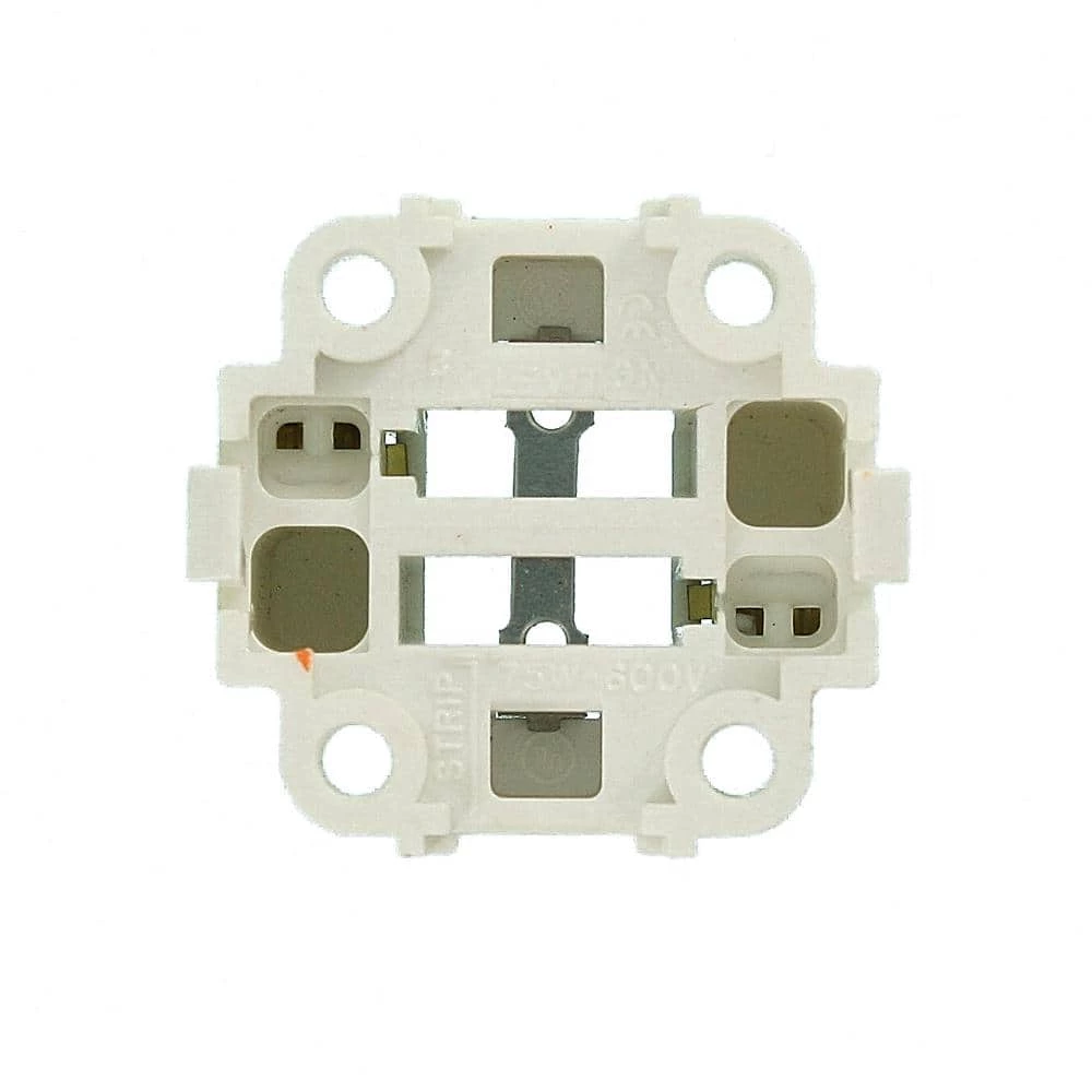 75W G24d-3 Lamp Base 26-Watt 2-Pin Snap-In Compact Fluorescent Lampholder, White with Orange by Leviton 4 75W G24d-3 Lamp Base 26-Watt 2-Pin Snap-In Compact Fluorescent Lampholder, White with Orange by Leviton - Image 4