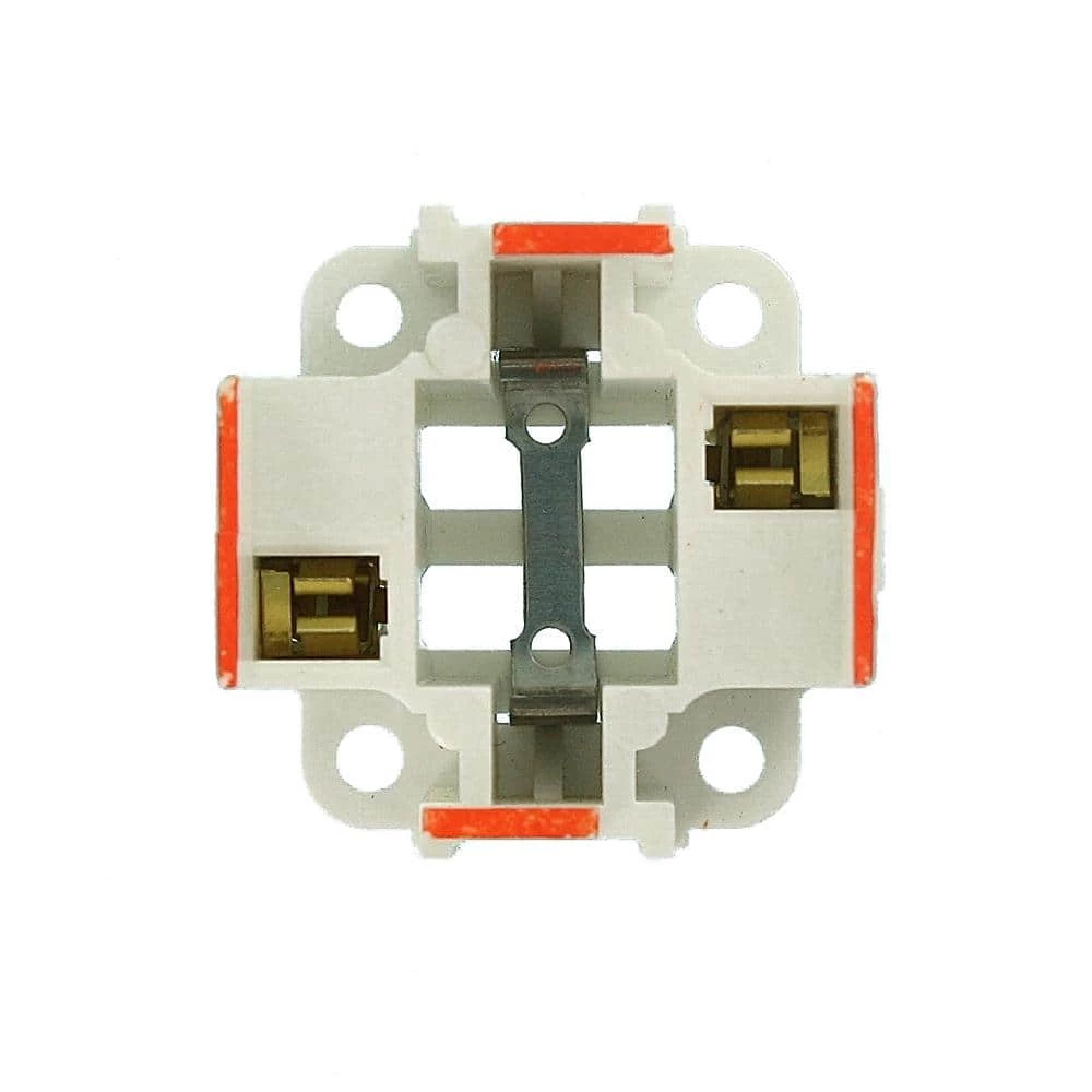 75W G24d-3 Lamp Base 26-Watt 2-Pin Snap-In Compact Fluorescent Lampholder, White with Orange by Leviton 2 75W G24d-3 Lamp Base 26-Watt 2-Pin Snap-In Compact Fluorescent Lampholder, White with Orange by Leviton - Image 2