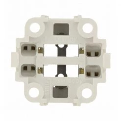 75W G24q-2 Lamp Base 18W 4-Pin Snap-In Compact Fluorescent Lampholder, White with Green by Leviton