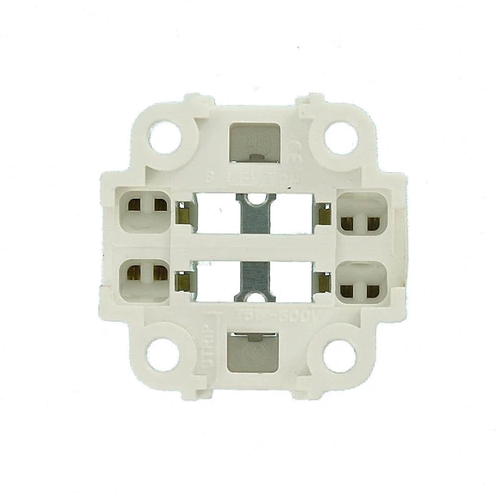 75W G24q-1 Lamp Base 10W/13W 4-Pin Screw-Down Compact Fluorescent Lampholder, White with Black by Leviton 4 75W G24q-1 Lamp Base 10W/13W 4-Pin Screw-Down Compact Fluorescent Lampholder, White with Black by Leviton - Image 4