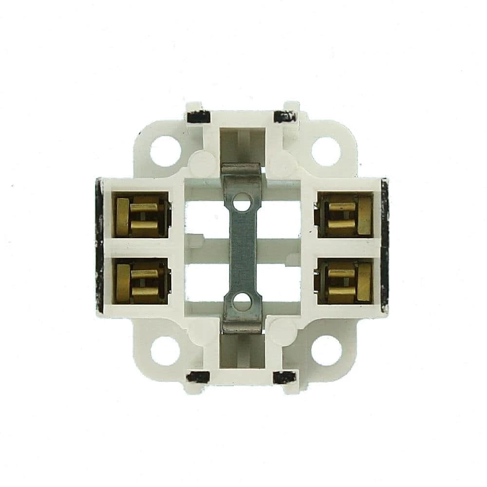 75W G24q-1 Lamp Base 10W/13W 4-Pin Screw-Down Compact Fluorescent Lampholder, White with Black by Leviton 2 75W G24q-1 Lamp Base 10W/13W 4-Pin Screw-Down Compact Fluorescent Lampholder, White with Black by Leviton - Image 2