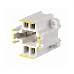 75W GX24q-4 Lamp Base 42W 4-Pin Screw-Down Compact Fluorescent Lampholder, White with Yellow by Leviton