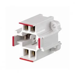 75W GX24q-6 Lamp Base 70W 4-Pin Screw-Down Compact Fluorescent Lampholder, White with Red by Leviton