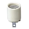 660W Medium Base One-Piece Single Circuit Keyless Bracket Mount Unglazed Porcelain Incandescent Lampholder, White by Leviton