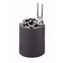 660W Medium Base One-Piece Single Circuit Keyless Bracket Mount Phenolic Incandescent Lampholder, Black by Leviton