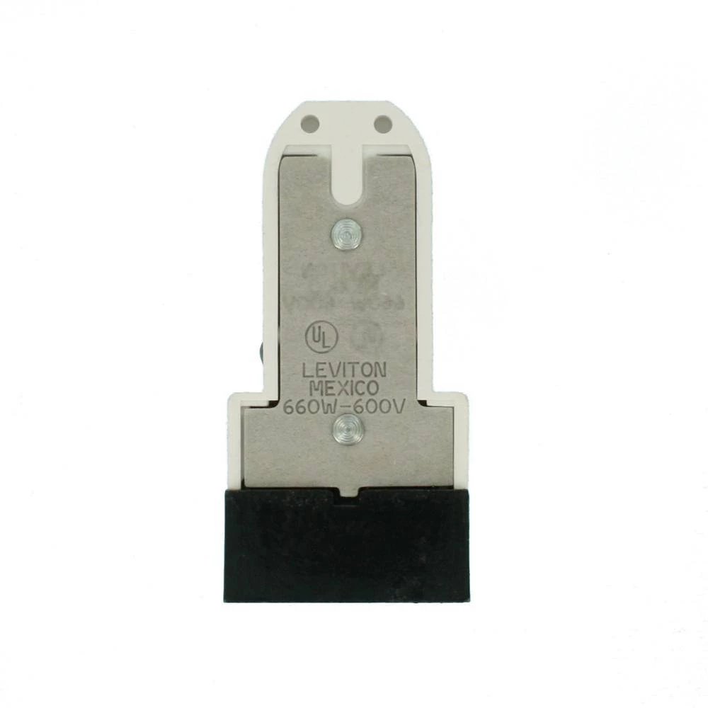 660W Medium Base Bi-Pin Pedestal Screw Mount Turn-Type Standard Fluorescent Lampholder with Starter Base, White by Leviton 4 660W Medium Base Bi-Pin Pedestal Screw Mount Turn-Type Standard Fluorescent Lampholder with Starter Base, White by Leviton - Image 4