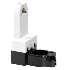 660W Medium Base Bi-Pin Pedestal Screw Mount Turn-Type Standard Fluorescent Lampholder with Starter Base, White by Leviton