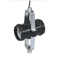 660W Medium Base Single Circuit Keyless 2-Light Twin Multi-Cluster Phenolic Incandescent Lampholder, Black by Leviton