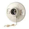 660W Medium Base One-Piece Single Circuit Keyless Box Mount Glazed Porcelain Incandescent Lampholder, White by Leviton