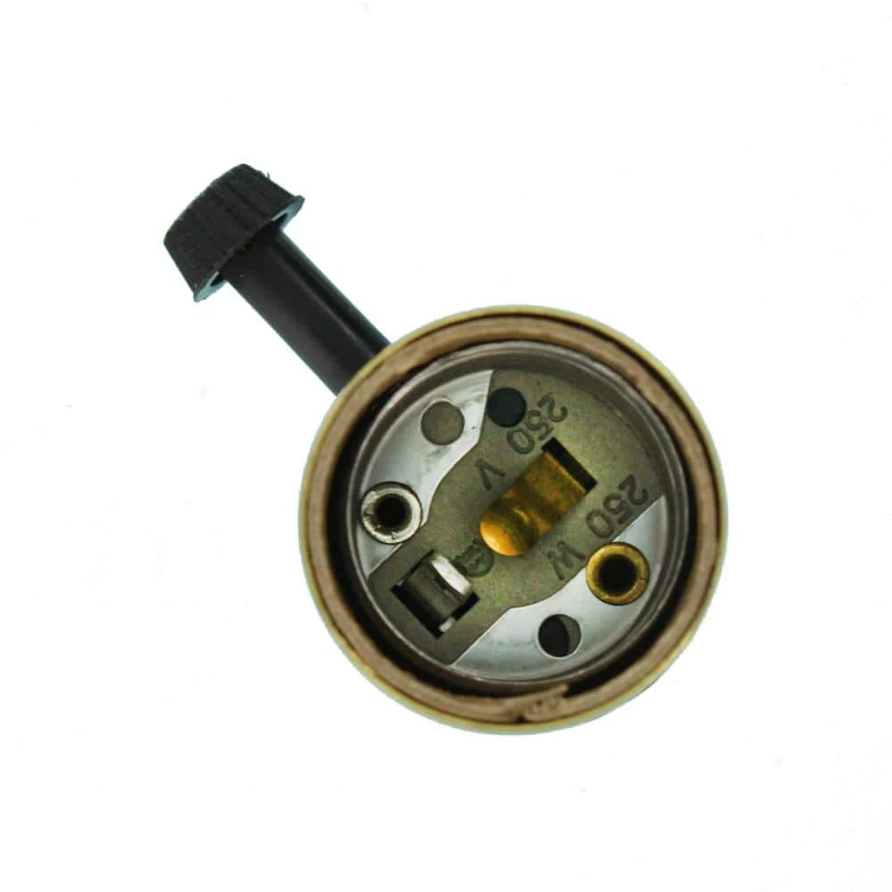 250W Medium Base 2-Circuit Turn Knob Brass Shell Incandescent Lampholder (For 3-Way Lamps), Brass by Leviton 2 250W Medium Base 2-Circuit Turn Knob Brass Shell Incandescent Lampholder (For 3-Way Lamps), Brass by Leviton - Image 2