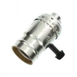 250W Medium Base 2-Circuit Turn Knob Aluminum Shell Incandescent Lampholder (For 3-Way Lamps), Nickel by Leviton -FANIMATION Shop leviton lamp accessories 7090 ni a0 1000