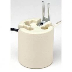 660W Medium Base One-Piece Single Circuit Keyless Bracket Mount Unglazed Porcelain Incandescent Lampholder, White by Leviton