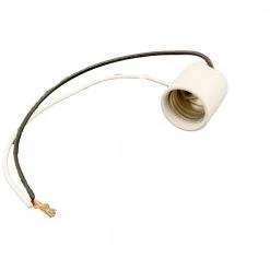 660W Medium Base One-Piece Single Circuit Keyless Bracket Mount Unglazed Porcelain Incandescent Lampholder, White by Leviton