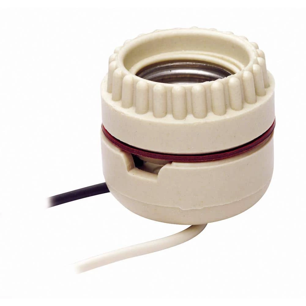 660W Medium Base Two-Piece Single Circuit Keyless Ring-Type Unglazed Porcelain Incandescent Lampholder, White by Leviton 1 660W Medium Base Two-Piece Single Circuit Keyless Ring-Type Unglazed Porcelain Incandescent Lampholder, White by Leviton